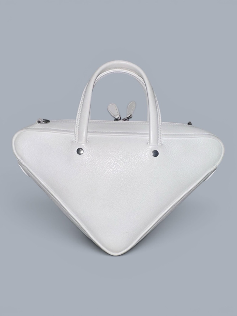 34-26 Balenciaga Triangle Chain Duffle Calfskin Leather Shoulder Bag - Picture 7 of 14